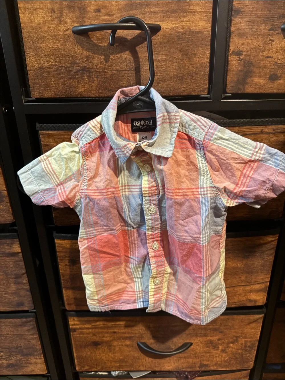 OshKosh B'gosh Pastel Plaid Short-Sleeve Button-Down Shirt